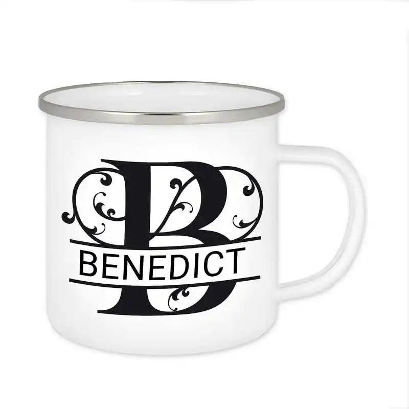 Emaille Tasse mit Namen | Motiv 1 | Benedict - Druckerino