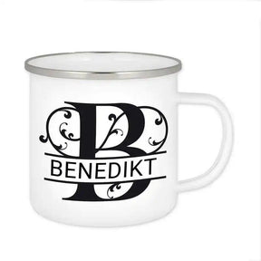Emaille Tasse mit Namen | Motiv 1 | Benedikt - Druckerino
