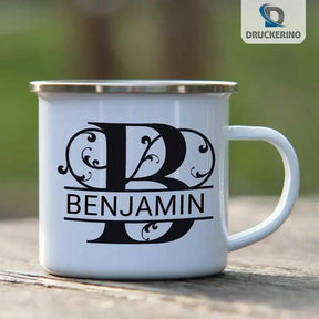 Emaille Tasse mit Namen | Motiv 1 | Benjamin - Druckerino