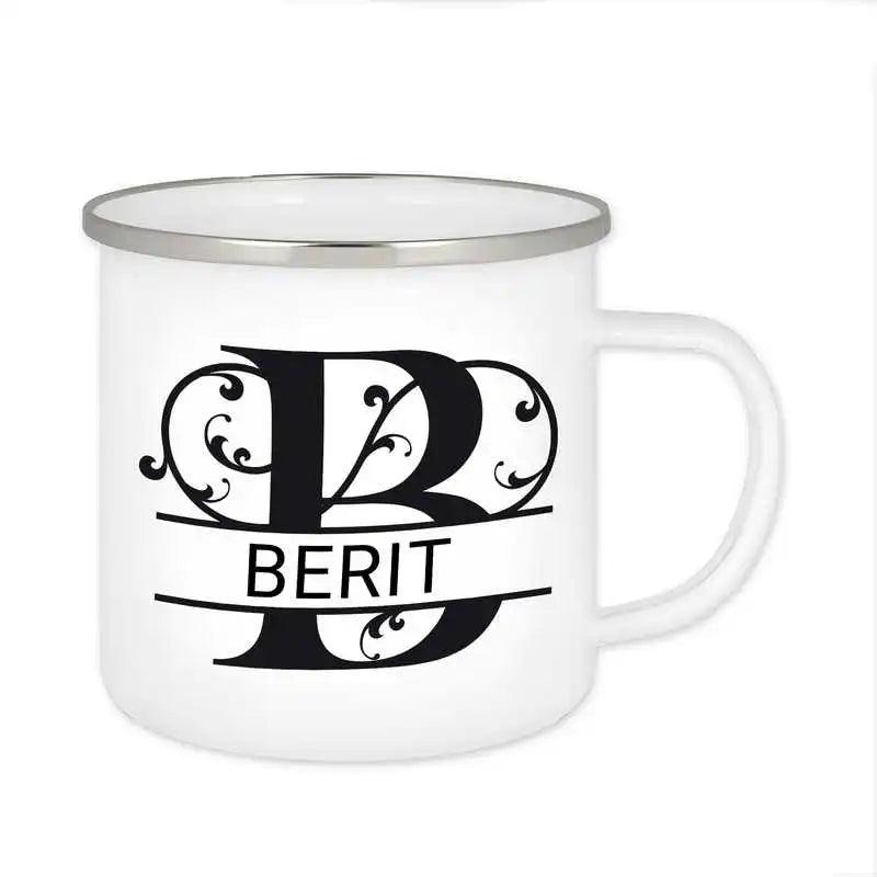 Emaille Tasse mit Namen | Motiv 1 | Berit - Druckerino