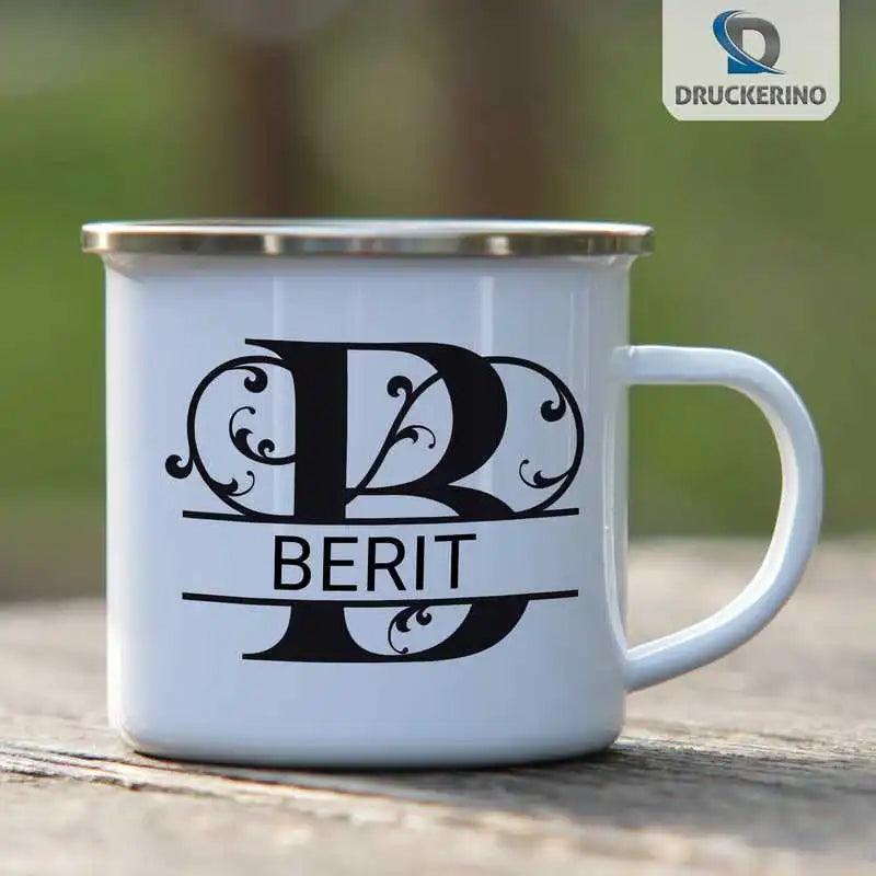 Emaille Tasse mit Namen | Motiv 1 | Berit - Druckerino