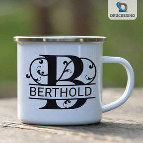 Emaille Tasse mit Namen | Motiv 1 | Berthold - Druckerino