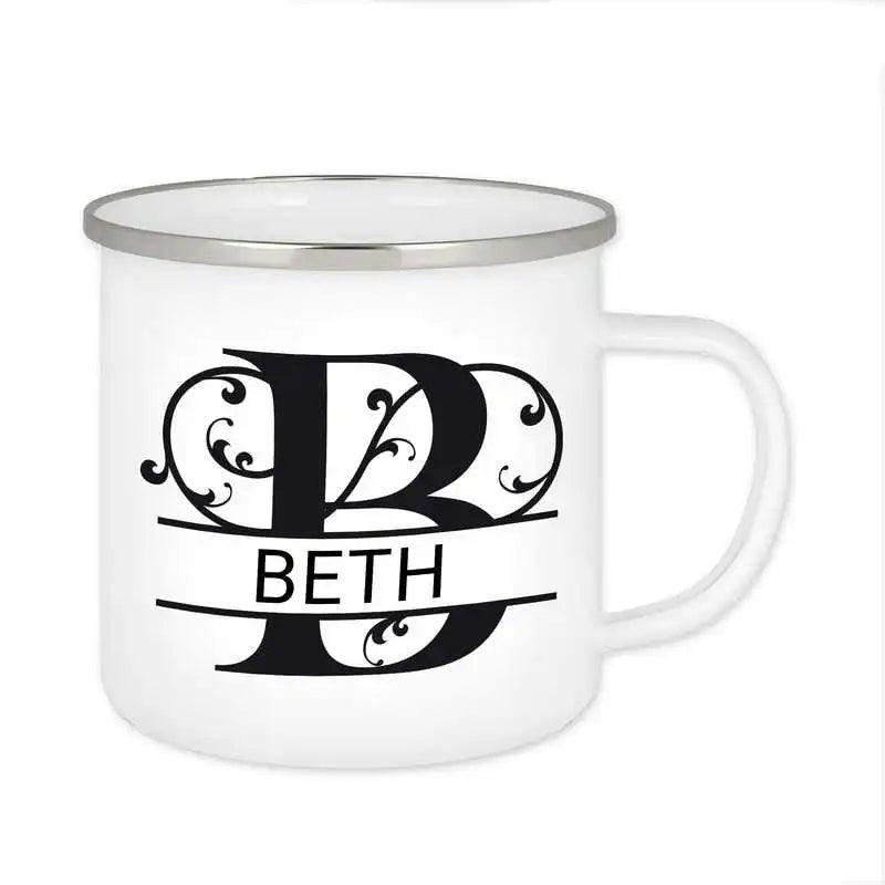 Emaille Tasse mit Namen | Motiv 1 | Beth - Druckerino