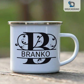 Emaille Tasse mit Namen | Motiv 1 | Branko - Druckerino