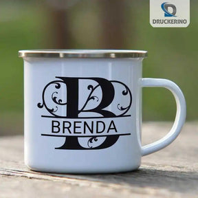 Emaille Tasse mit Namen | Motiv 1 | Brenda - Druckerino