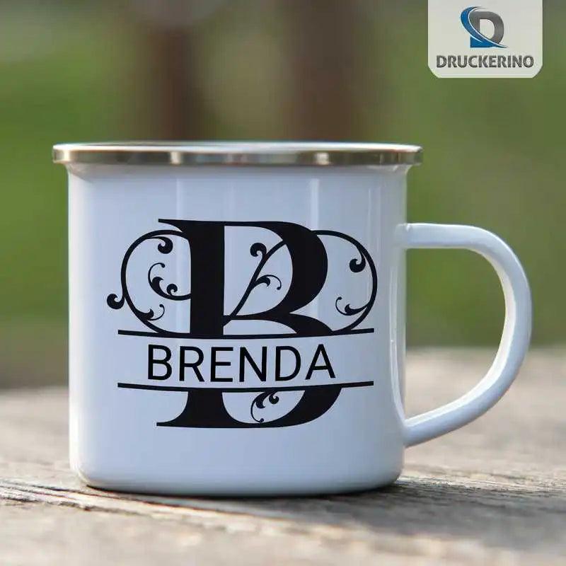 Emaille Tasse mit Namen | Motiv 1 | Brenda - Druckerino