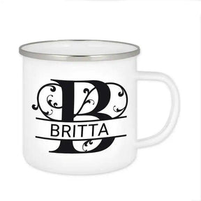 Emaille Tasse mit Namen | Motiv 1 | Britta - Druckerino