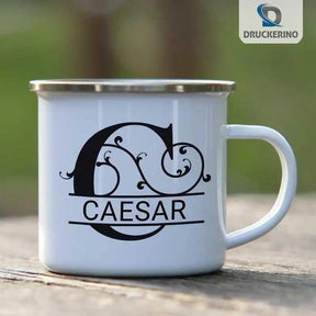 Emaille Tasse mit Namen | Motiv 1 | Caesar - Druckerino