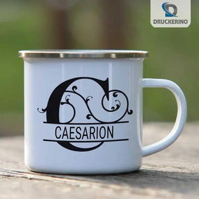 Emaille Tasse mit Namen | Motiv 1 | Caesarion - Druckerino