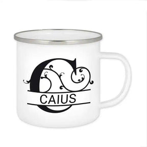 Emaille Tasse mit Namen | Motiv 1 | Caius - Druckerino