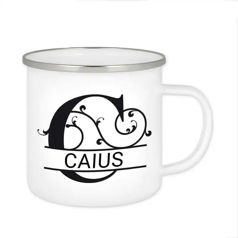 Emaille Tasse mit Namen | Motiv 1 | Caius - Druckerino