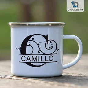 Emaille Tasse mit Namen | Motiv 1 | Camillo - Druckerino