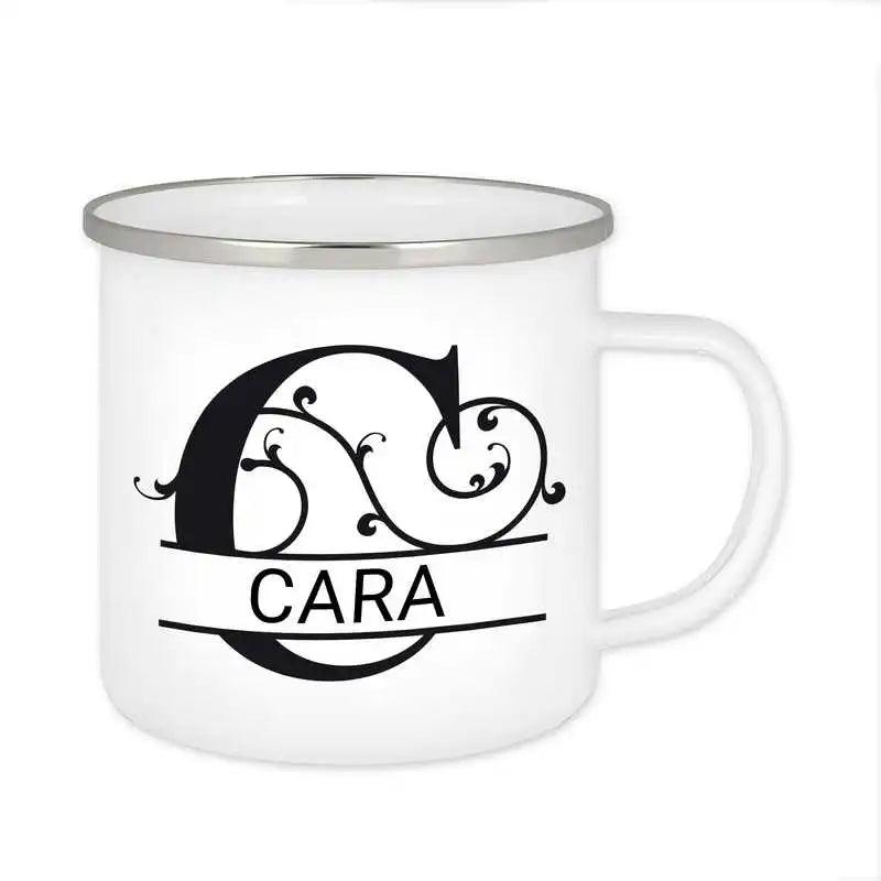 Emaille Tasse mit Namen | Motiv 1 | Cara - Druckerino