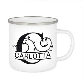 Emaille Tasse mit Namen | Motiv 1 | Carlotta - Druckerino