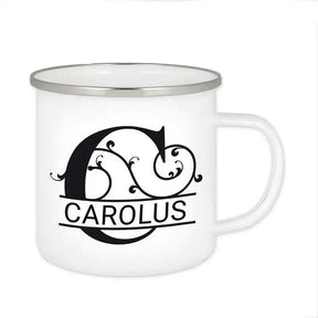 Emaille Tasse mit Namen | Motiv 1 | Carolus - Druckerino
