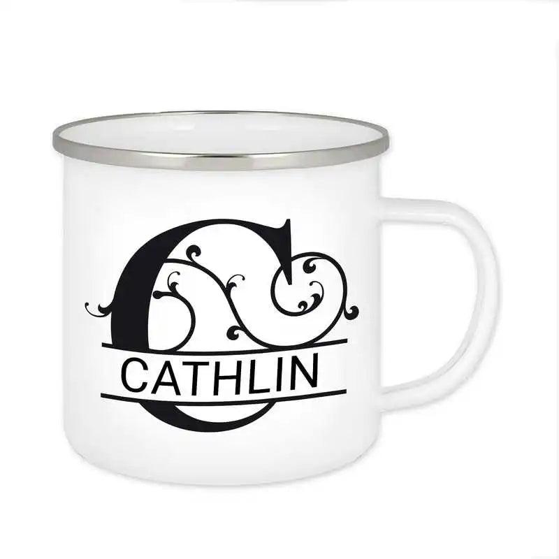 Emaille Tasse mit Namen | Motiv 1 | Cathlin - Druckerino