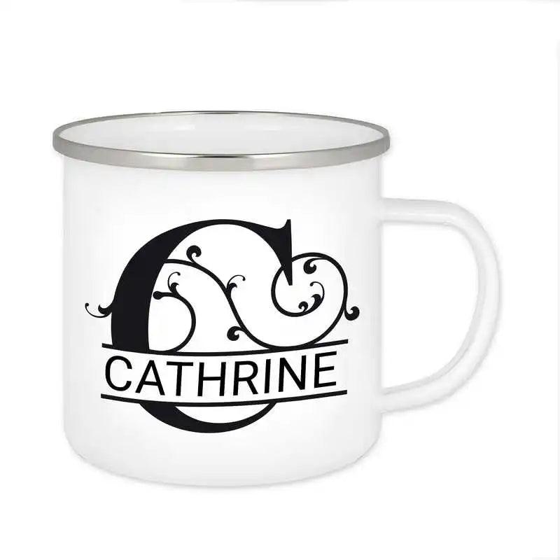 Emaille Tasse mit Namen | Motiv 1 | Cathrine - Druckerino