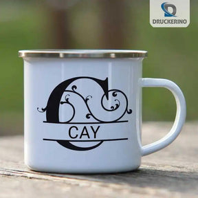 Emaille Tasse mit Namen | Motiv 1 | Cay - Druckerino