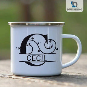 Emaille Tasse mit Namen | Motiv 1 | Cecil - Druckerino