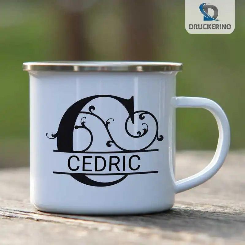 Emaille Tasse mit Namen | Motiv 1 | Cedric - Druckerino