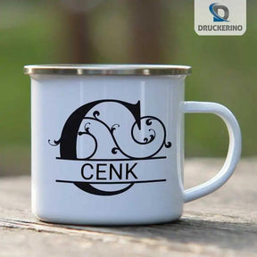 Emaille Tasse mit Namen | Motiv 1 | Cenk - Druckerino