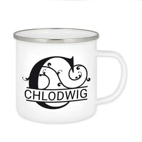 Emaille Tasse mit Namen | Motiv 1 | Chlodwig - Druckerino