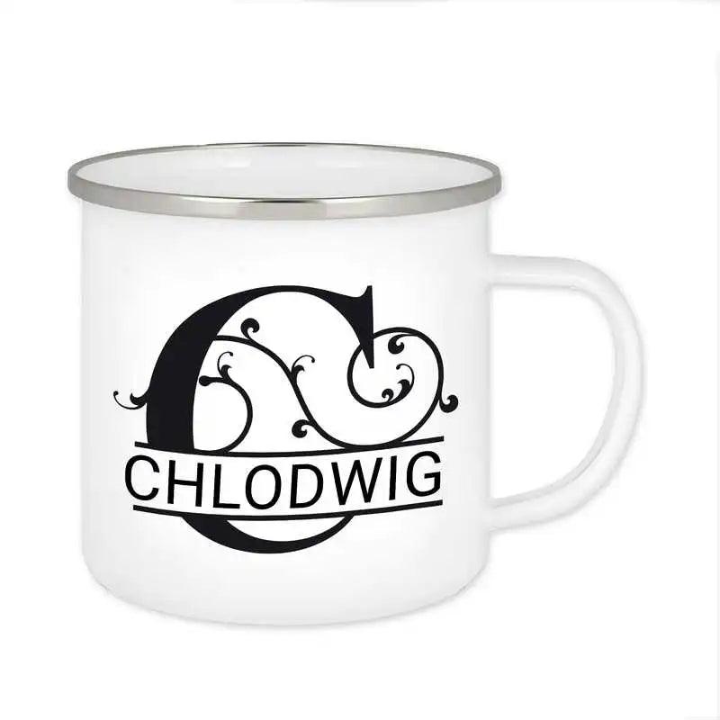 Emaille Tasse mit Namen | Motiv 1 | Chlodwig - Druckerino