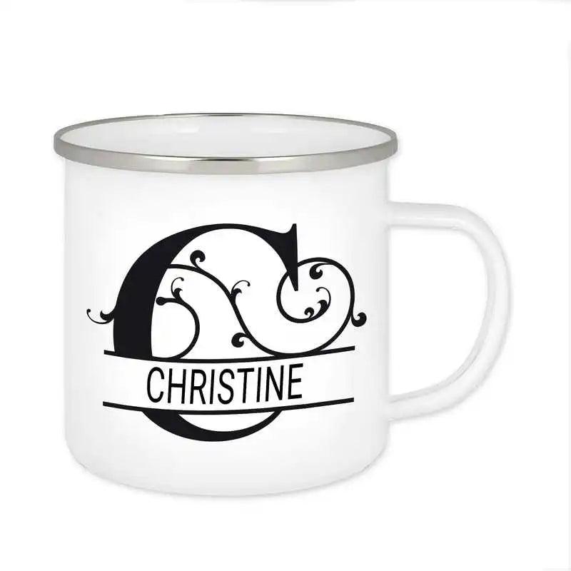 Emaille Tasse mit Namen | Motiv 1 | Christine - Druckerino