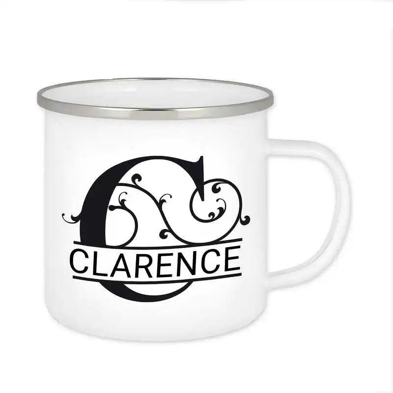 Emaille Tasse mit Namen | Motiv 1 | Clarence - Druckerino