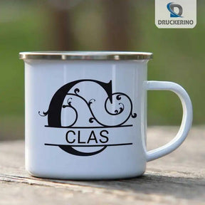 Emaille Tasse mit Namen | Motiv 1 | Clas - Druckerino