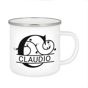 Emaille Tasse mit Namen | Motiv 1 | Claudio - Druckerino