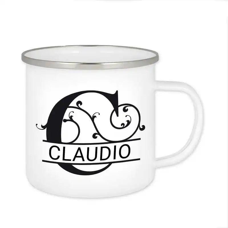 Emaille Tasse mit Namen | Motiv 1 | Claudio - Druckerino