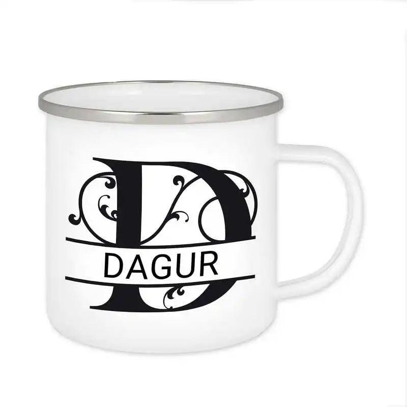 Emaille Tasse mit Namen | Motiv 1 | Dagur - Druckerino