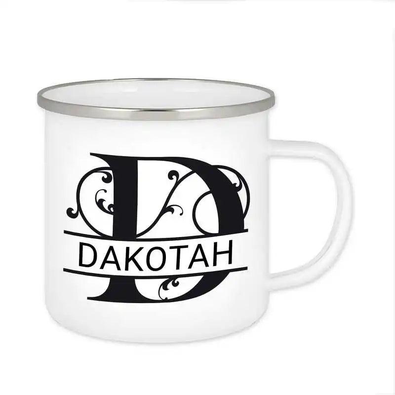 Emaille Tasse mit Namen | Motiv 1 | Dakotah - Druckerino