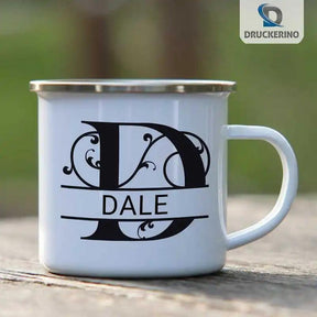 Emaille Tasse mit Namen | Motiv 1 | Dale - Druckerino