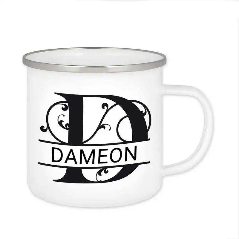 Emaille Tasse mit Namen | Motiv 1 | Dameon - Druckerino