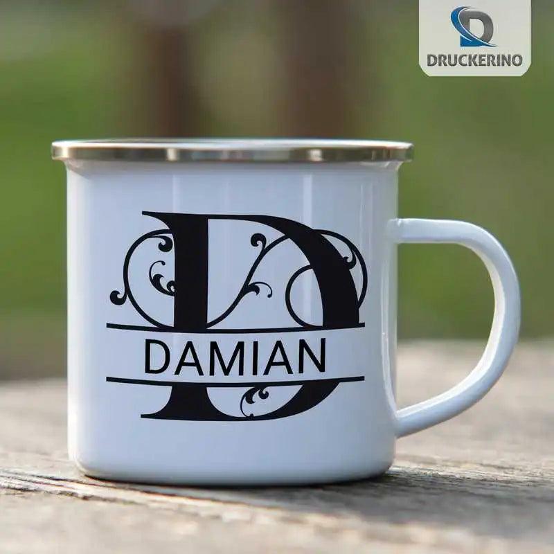Emaille Tasse mit Namen | Motiv 1 | Damian - Druckerino
