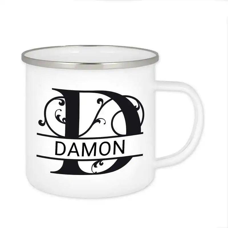Emaille Tasse mit Namen | Motiv 1 | Damon - Druckerino