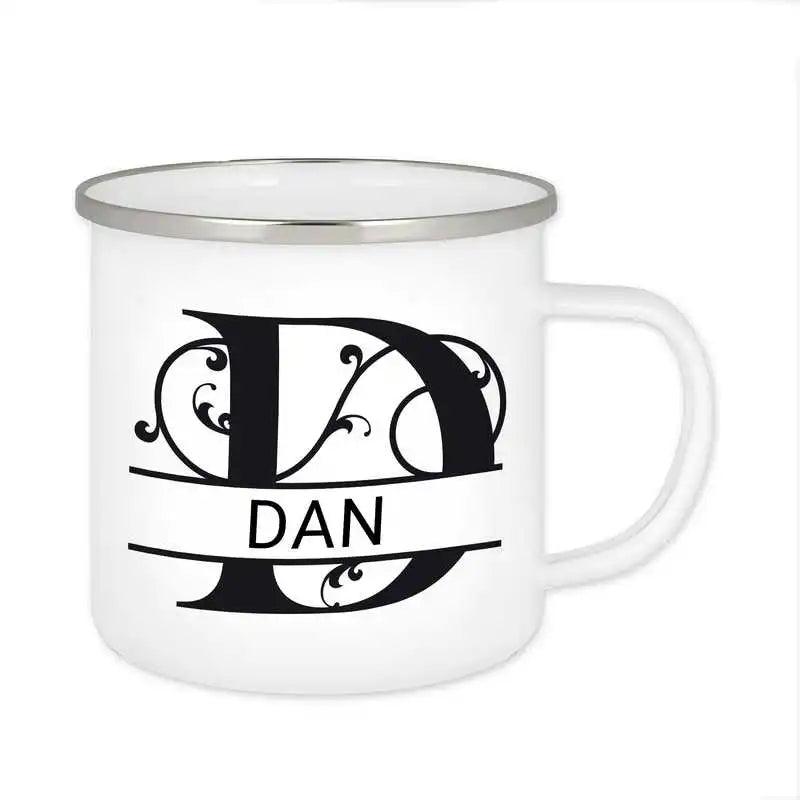 Emaille Tasse mit Namen | Motiv 1 | Dan - Druckerino