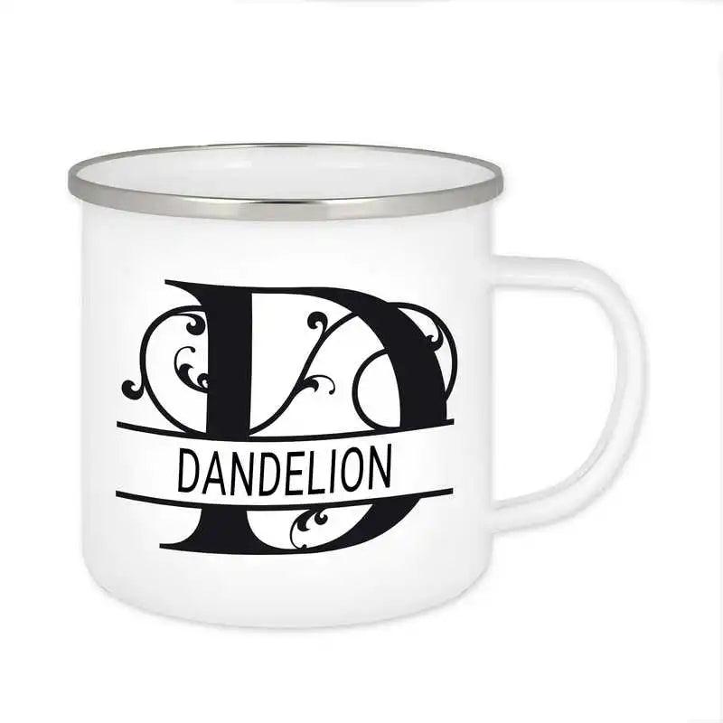 Emaille Tasse mit Namen | Motiv 1 | Dandelion - Druckerino