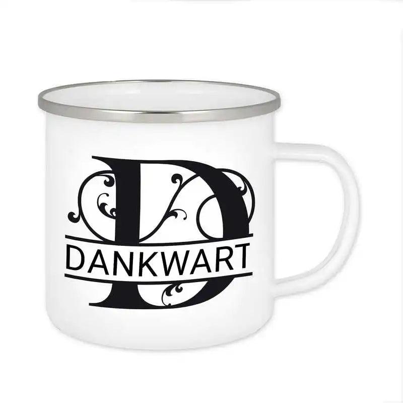 Emaille Tasse mit Namen | Motiv 1 | Dankwart - Druckerino