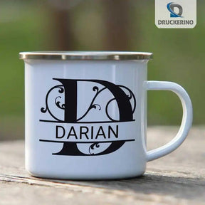 Emaille Tasse mit Namen | Motiv 1 | Darian - Druckerino