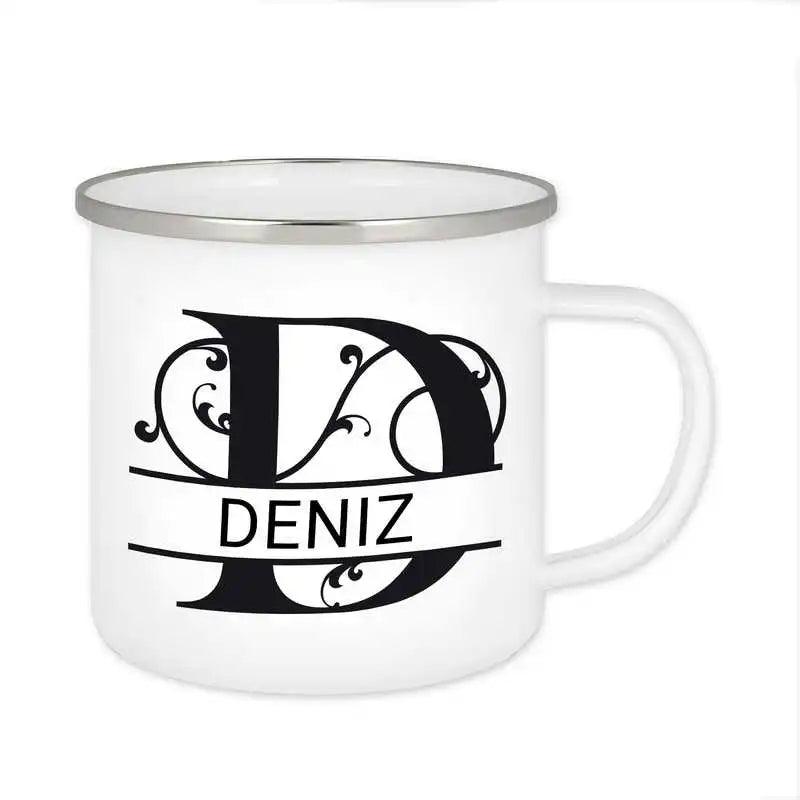 Emaille Tasse mit Namen | Motiv 1 | Deniz - Druckerino