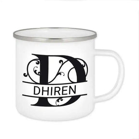 Emaille Tasse mit Namen | Motiv 1 | Dhiren - Druckerino