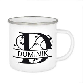 Emaille Tasse mit Namen | Motiv 1 | Dominik - Druckerino