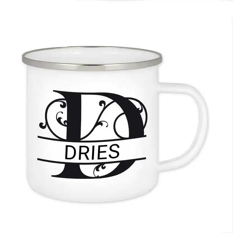 Emaille Tasse mit Namen | Motiv 1 | Dries - Druckerino