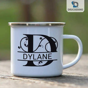 Emaille Tasse mit Namen | Motiv 1 | Dylane - Druckerino