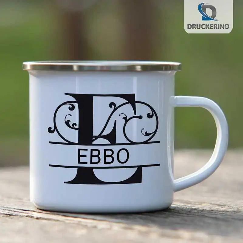 Emaille Tasse mit Namen | Motiv 1 | Ebbo - Druckerino