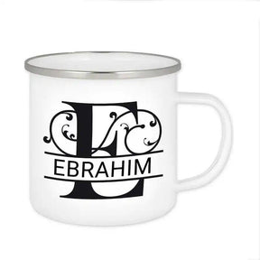 Emaille Tasse mit Namen | Motiv 1 | Ebrahim - Druckerino