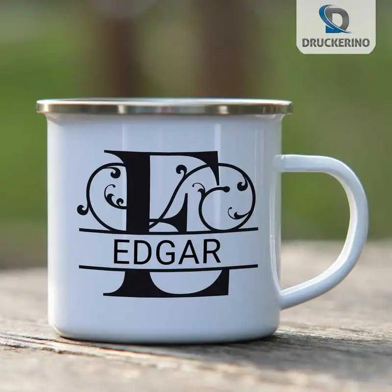 Emaille Tasse mit Namen | Motiv 1 | Edgar - Druckerino
